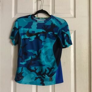 Nike Blue and Black Short Sleeve Tee
